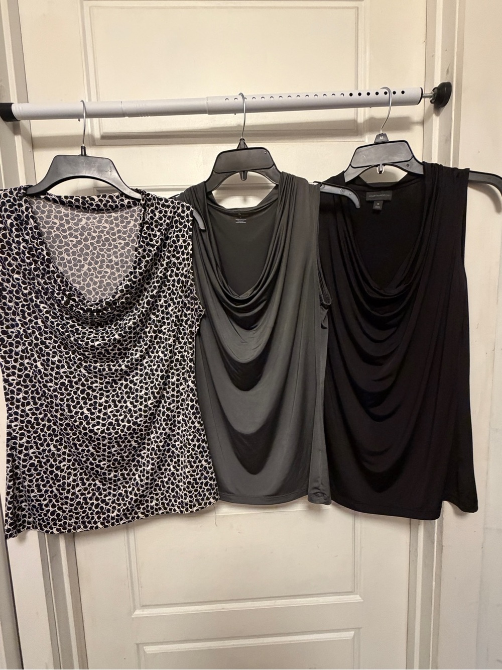 Worthington Women's Draped Cowl Neck Camisoles - Black, Gray, Printed